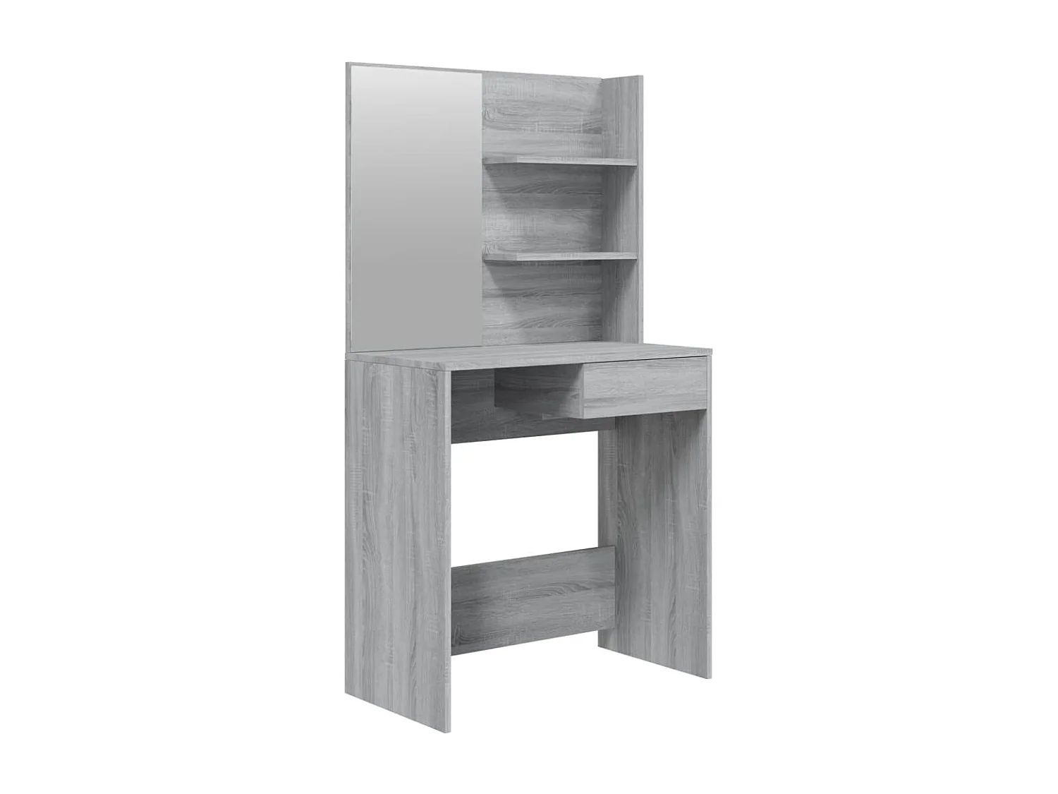 Schminktisch mit Spiegel Grau Sonoma 74,5x40x141 cm