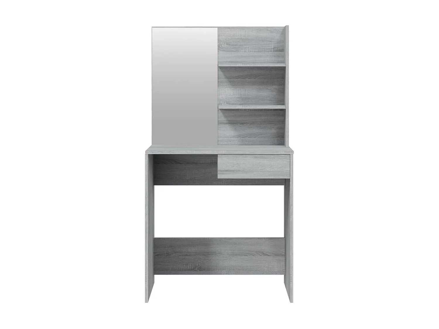 Schminktisch mit Spiegel Grau Sonoma 74,5x40x141 cm