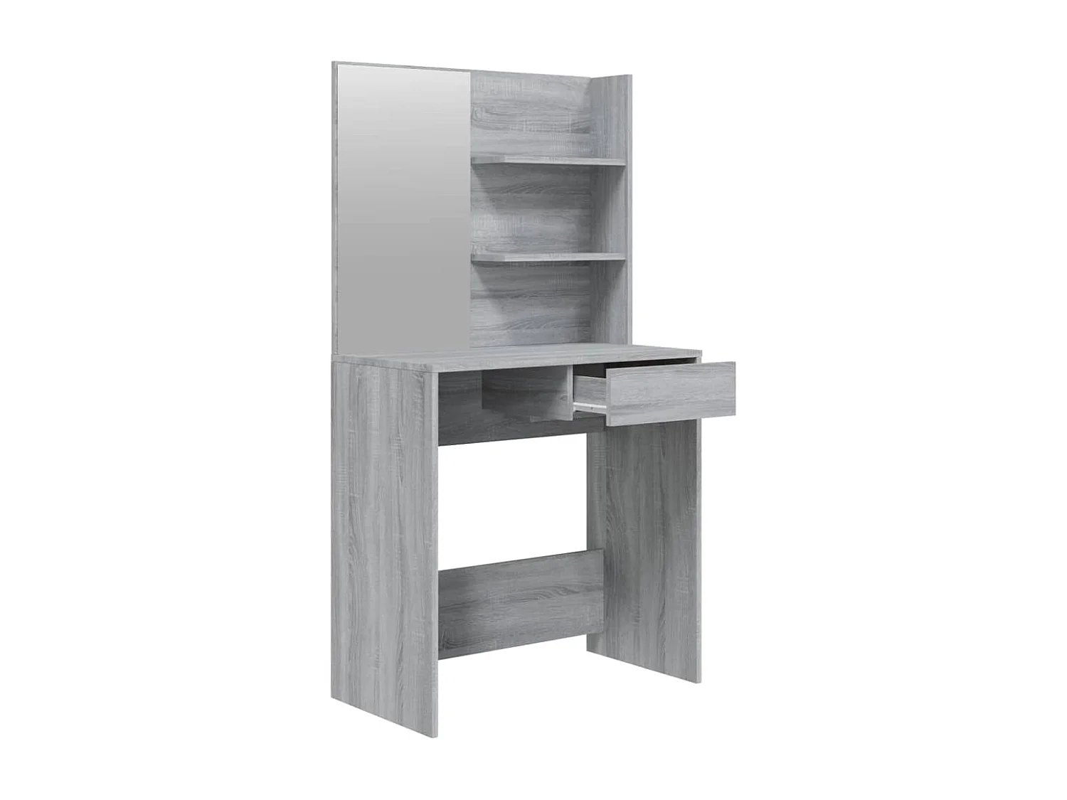 Schminktisch mit Spiegel Grau Sonoma 74,5x40x141 cm