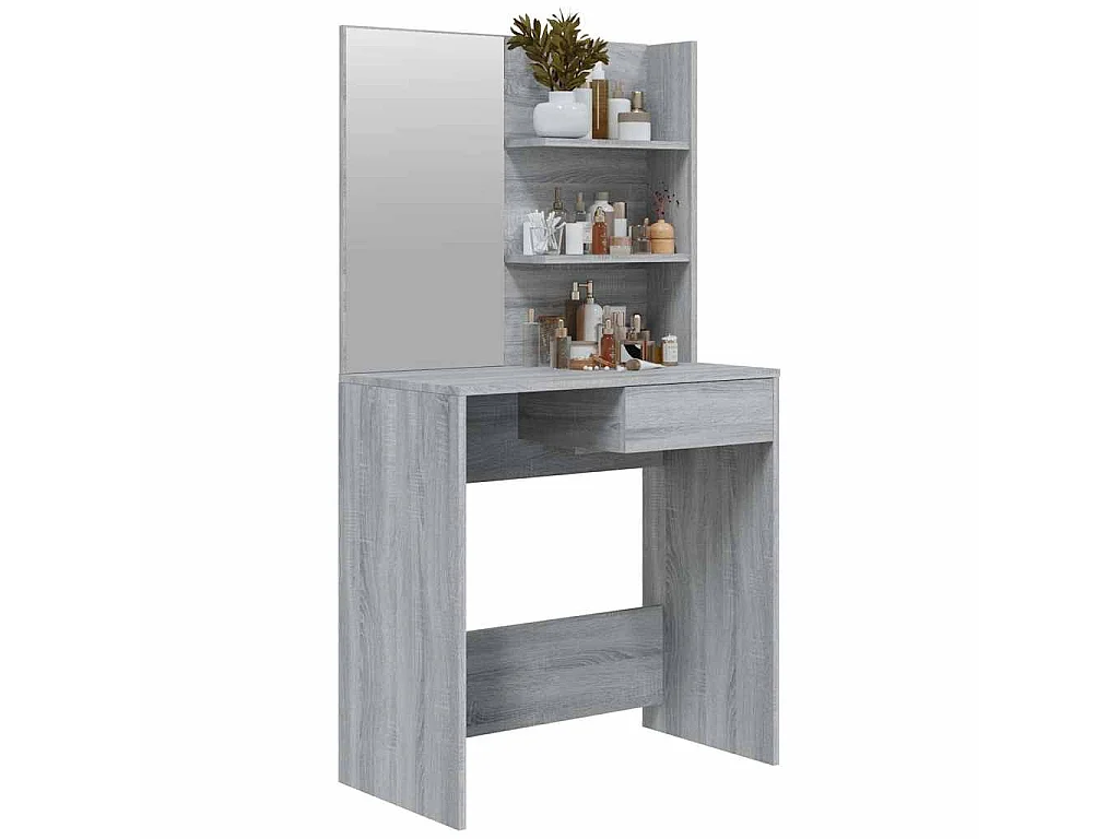 Coiffeuse avec miroir Sonoma gris 74,5x40x141 cm
