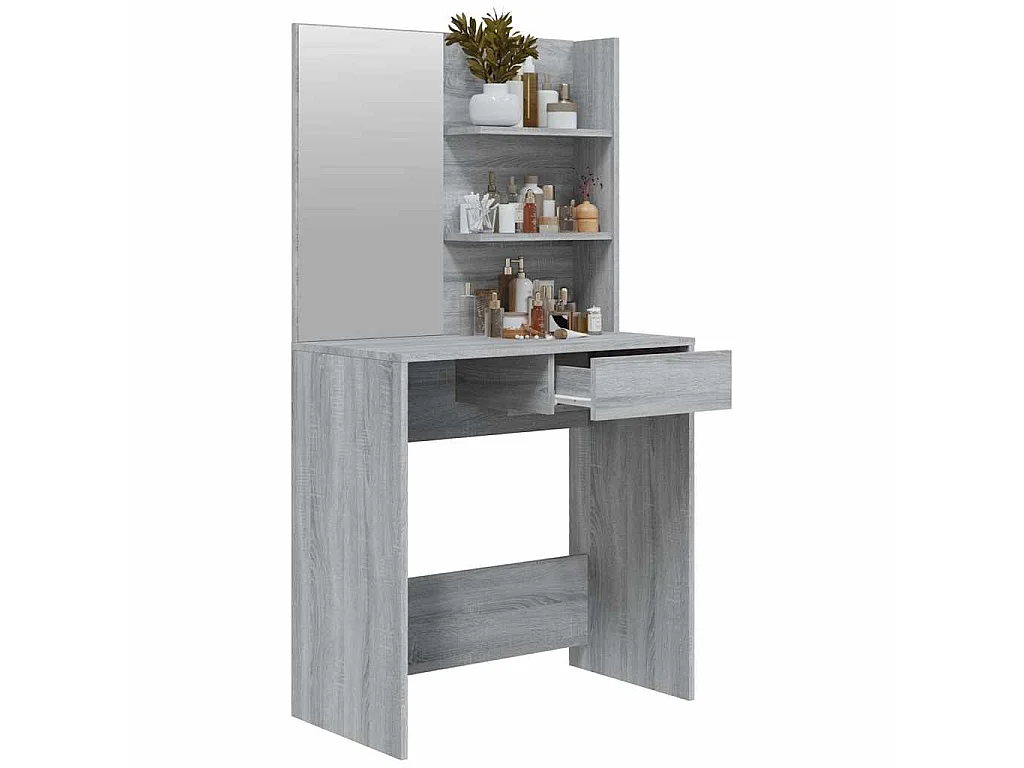 Coiffeuse avec miroir Sonoma gris 74,5x40x141 cm