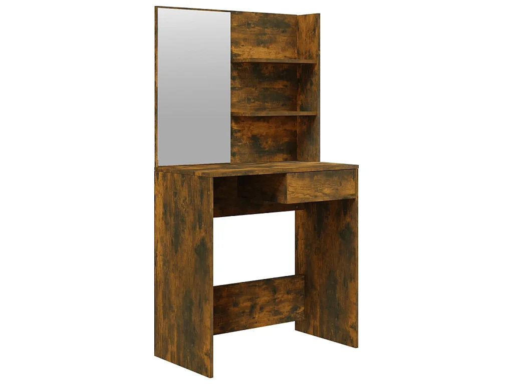 Coiffeuse avec miroir Chêne fumé 74,5x40x141 cm