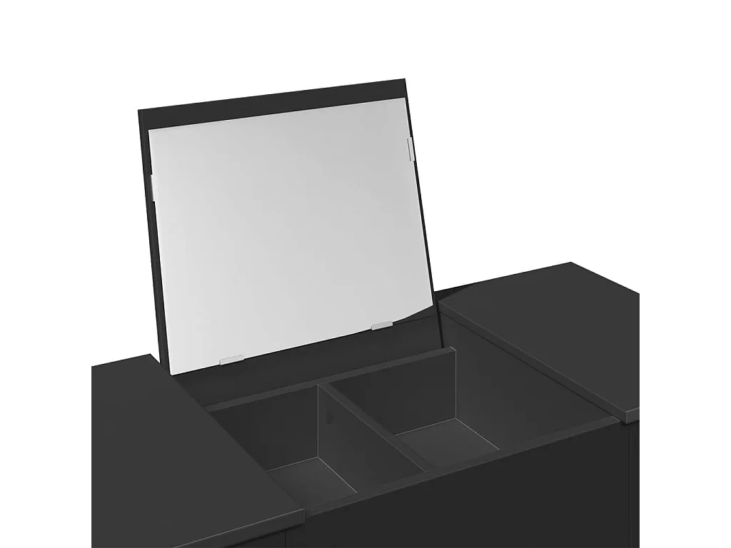 Kaptafel met spiegel 100x45x76 cm zwart
