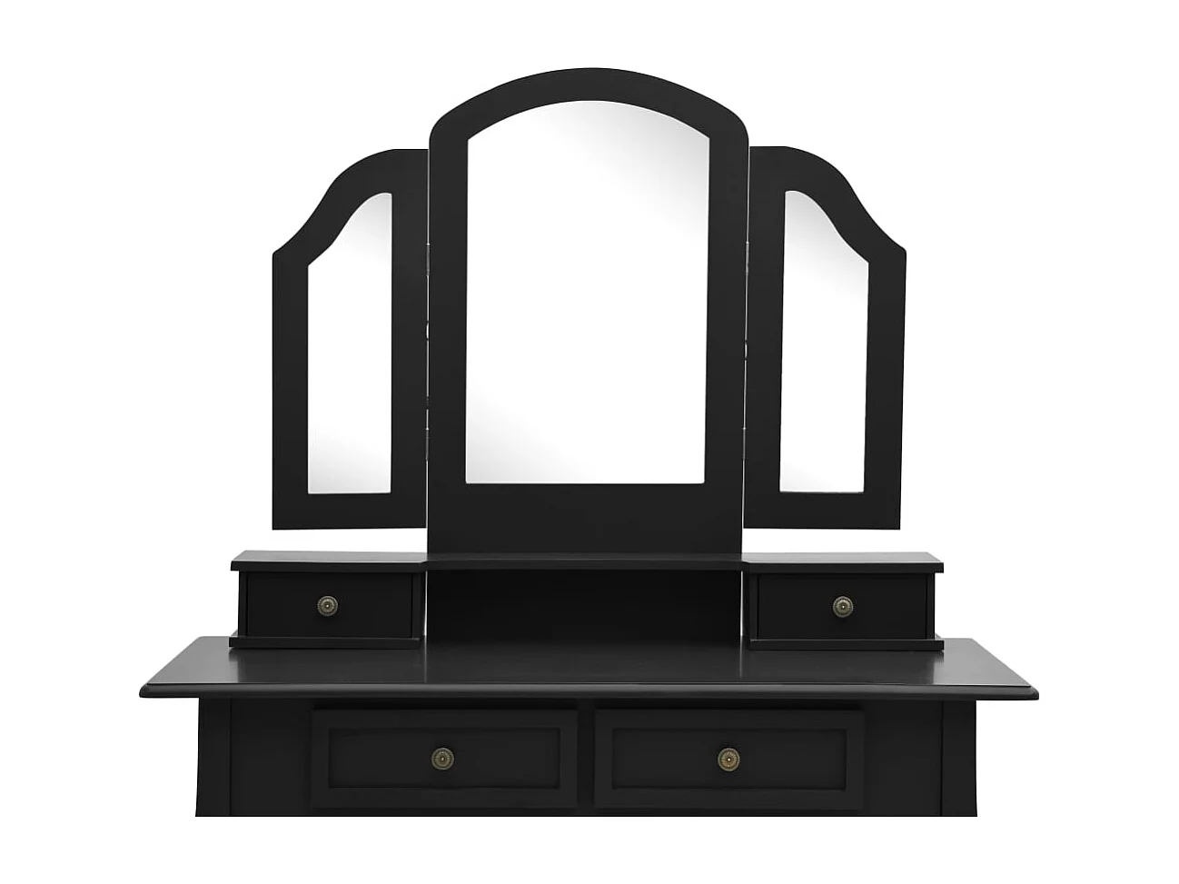 Kaptafelset met kruk 100x40x146 cm paulowniahout zwart