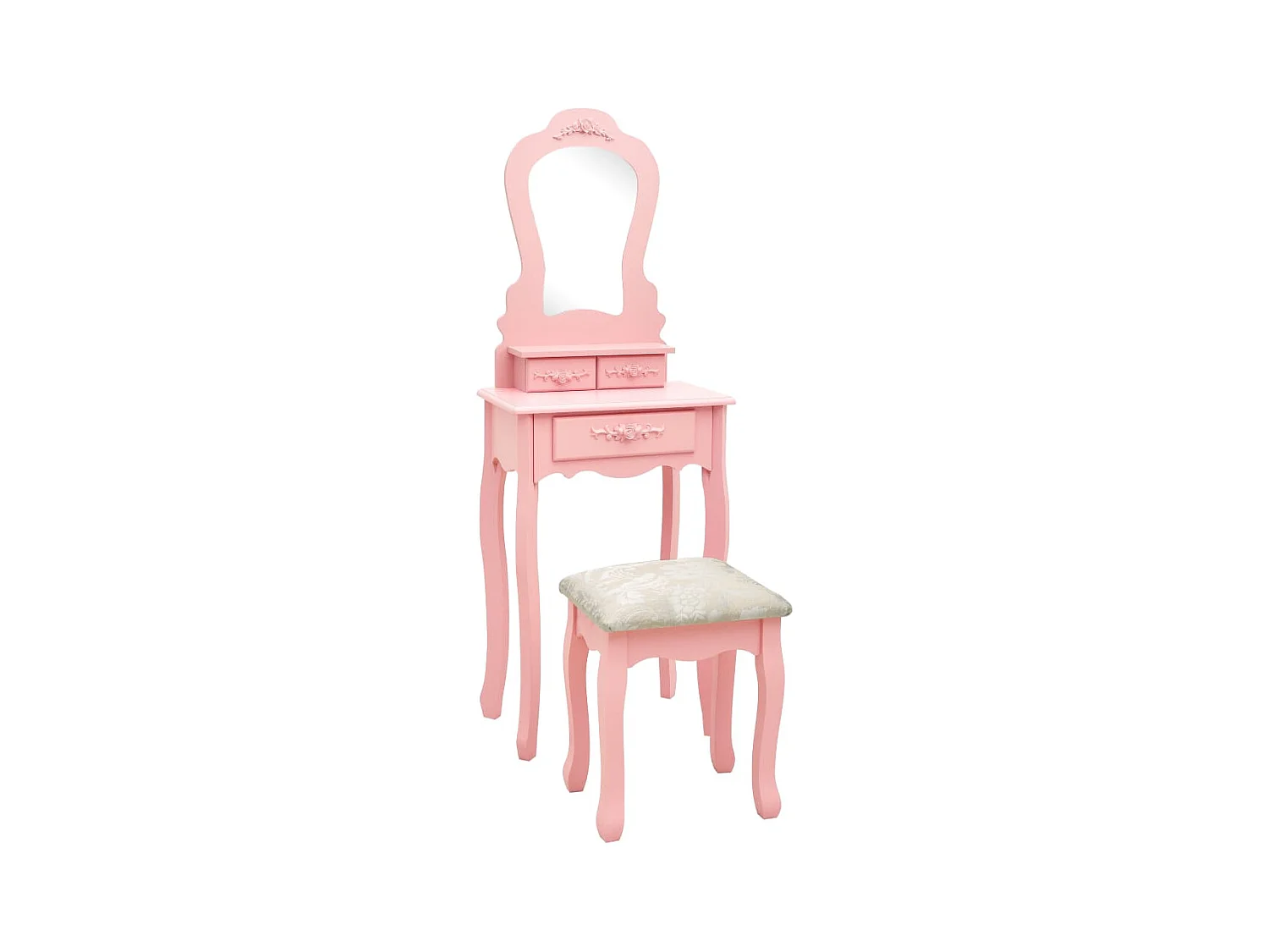 Ensemble de coiffeuse avec tabouret Rose 50x59x136 cm Paulownia
