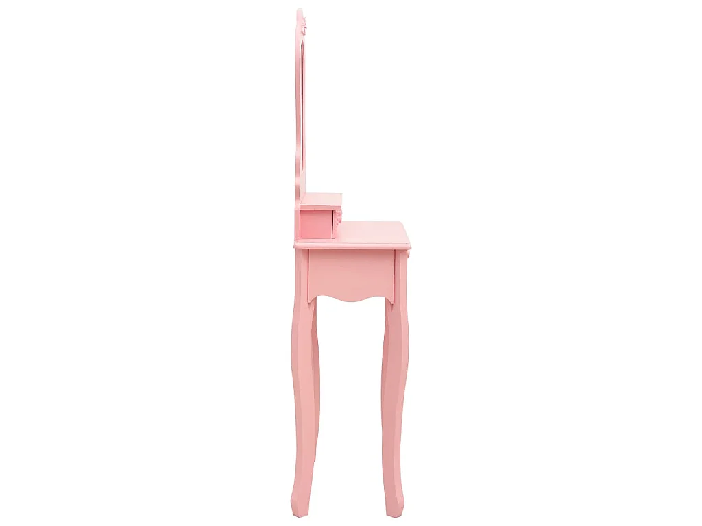 Kaptafelset met kruk 50x59x136 cm paulowniahout roze