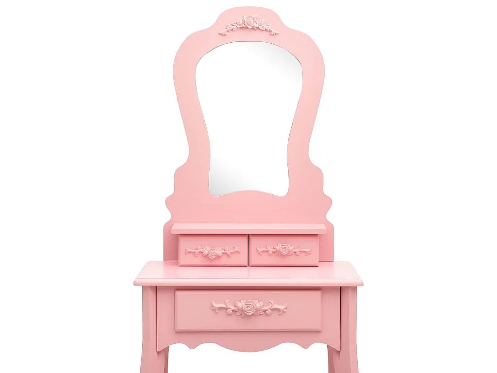 Kaptafelset met kruk 50x59x136 cm paulowniahout roze