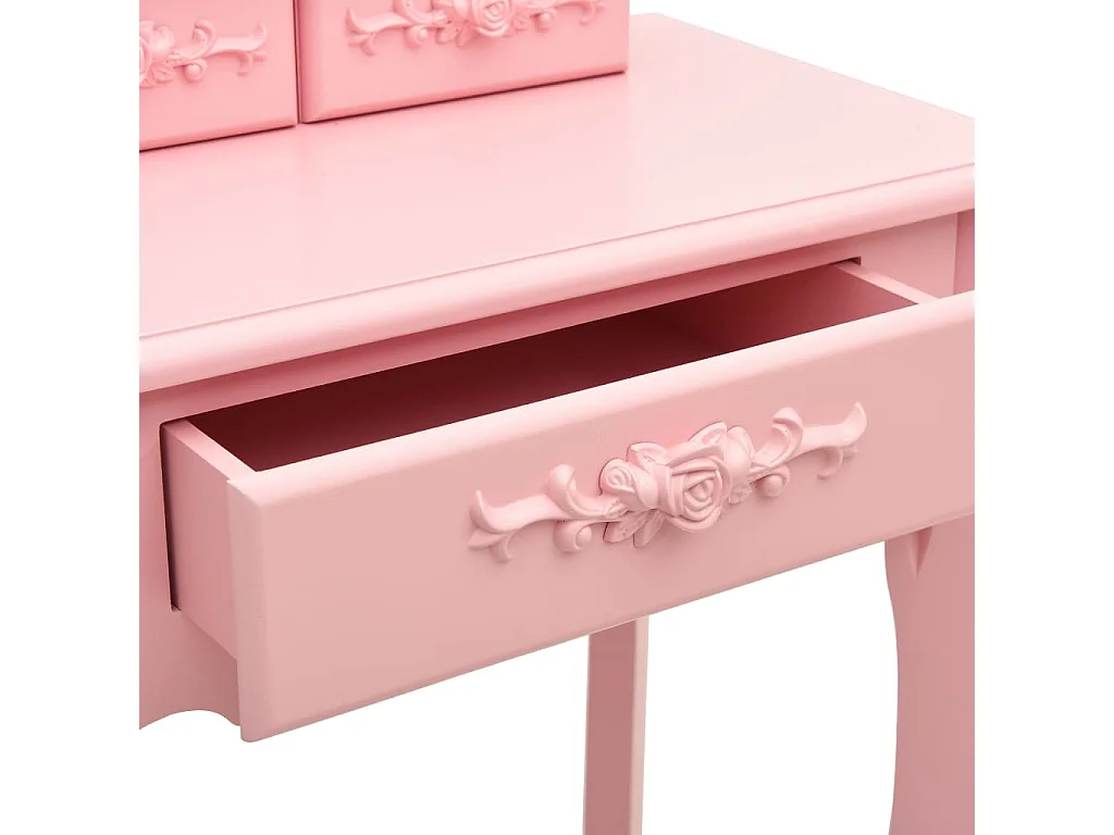 Kaptafelset met kruk 50x59x136 cm paulowniahout roze