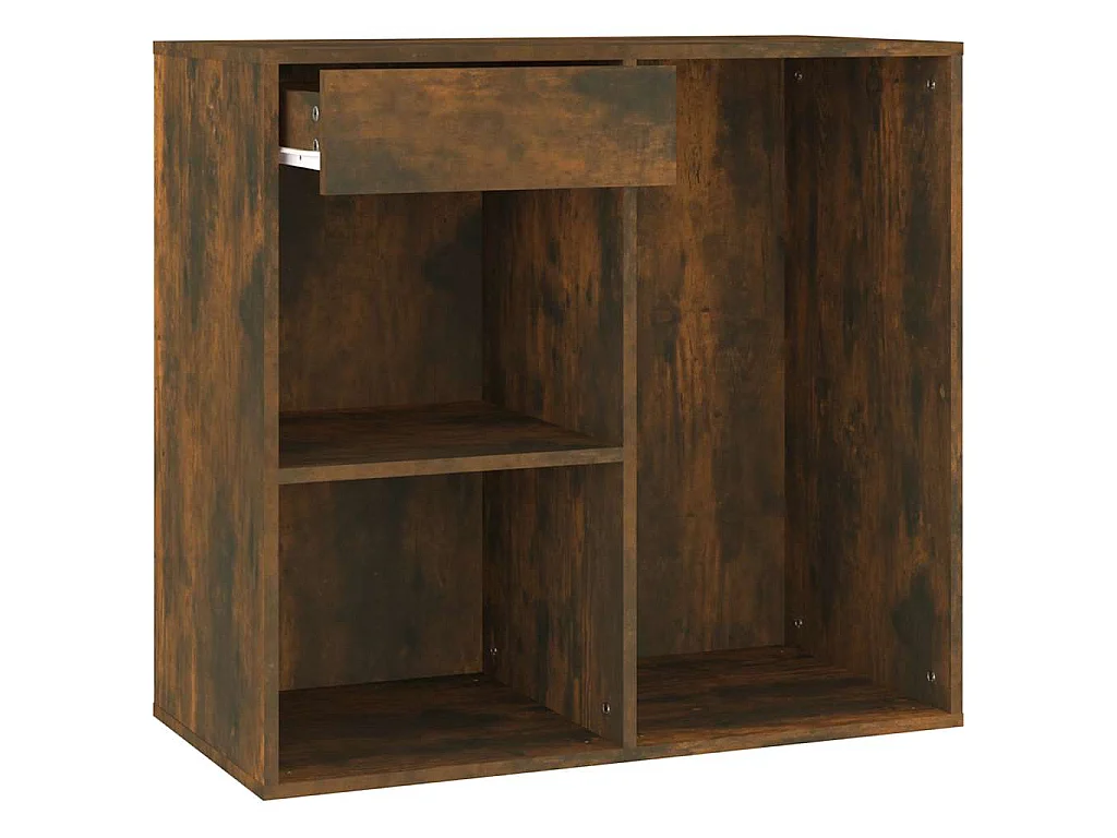 Coiffeuse à LED avec armoire Chêne fumé Bois d'ingénierie