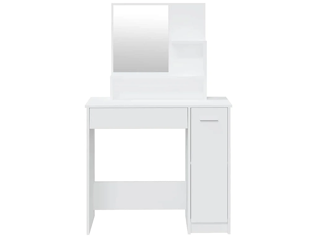 Coiffeuse avec miroir blanc 86,5x35x136 cm