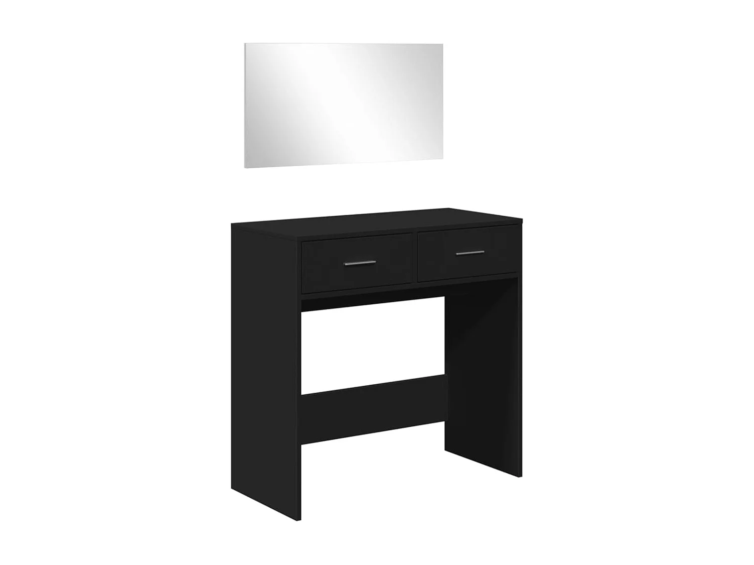 Kaptafel met spiegel 80x39x80 cm zwart