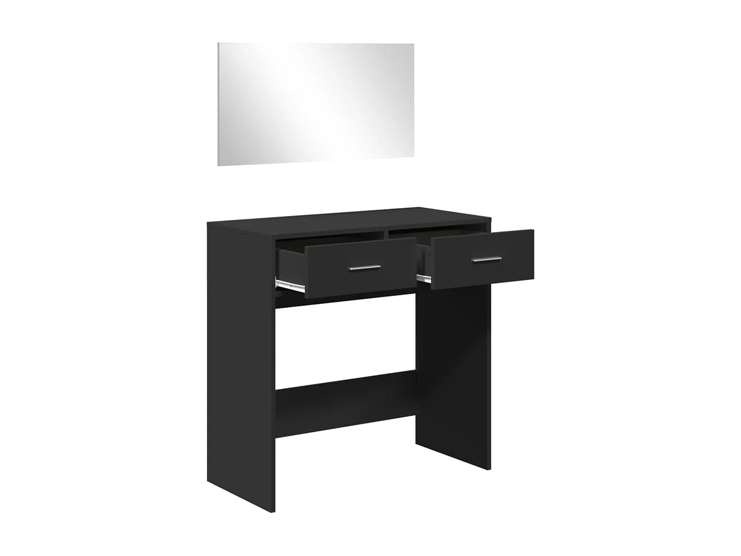 Kaptafel met spiegel 80x39x80 cm zwart
