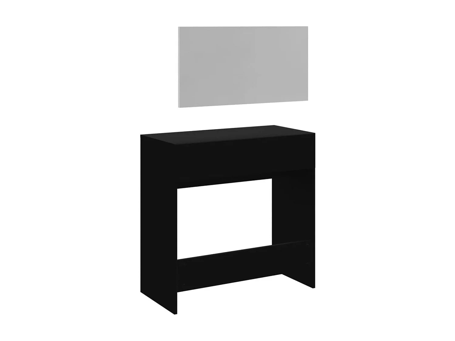 Kaptafel met spiegel 80x39x80 cm zwart