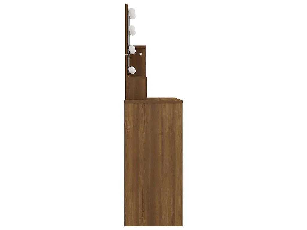 Kaptafel met LED-verlichting 86,5x35x136 cm bruin eikenkleur