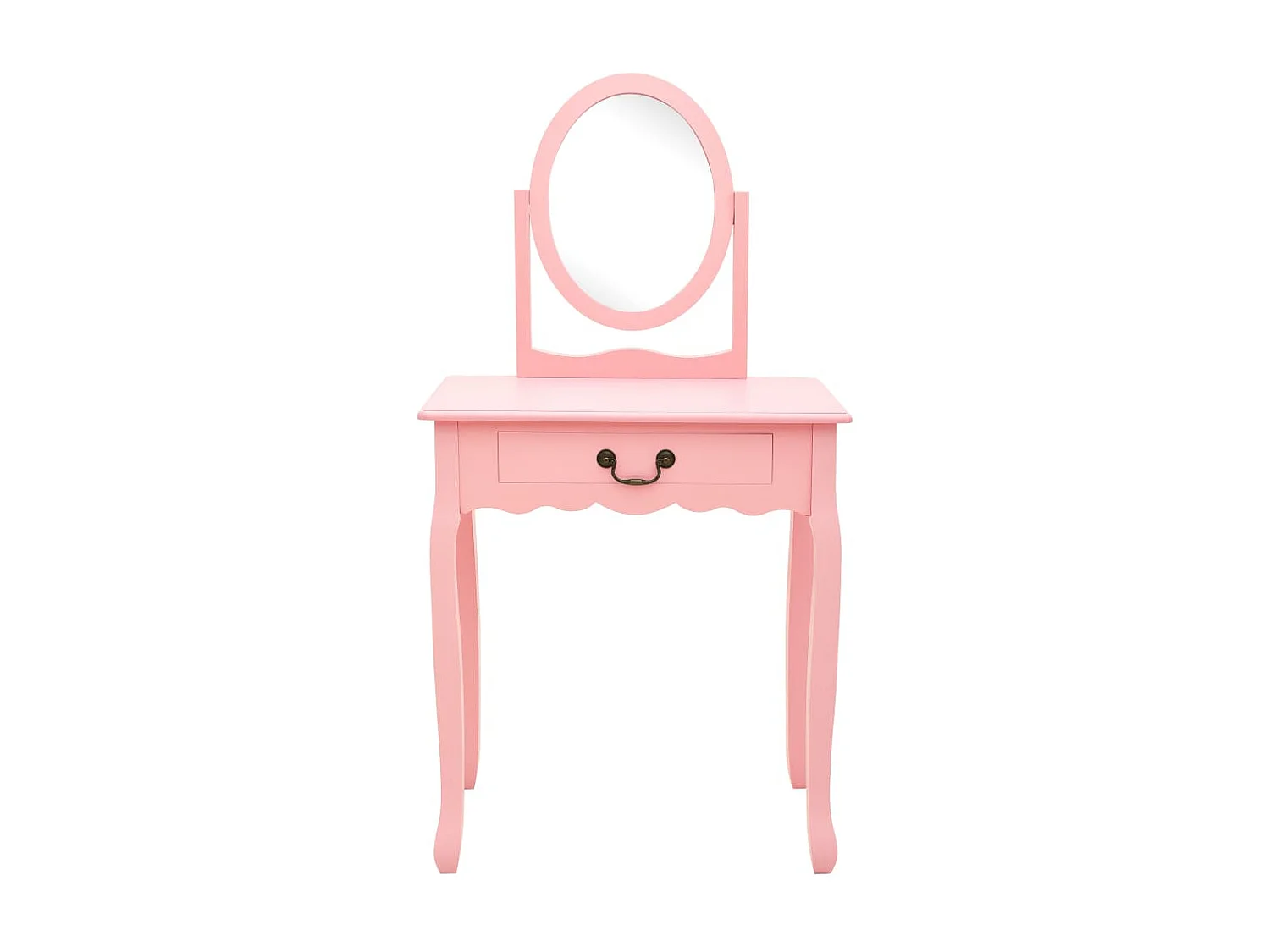 Schminktisch mit Hocker Rosa 65x36x128 cm Paulownia-Holz MDF