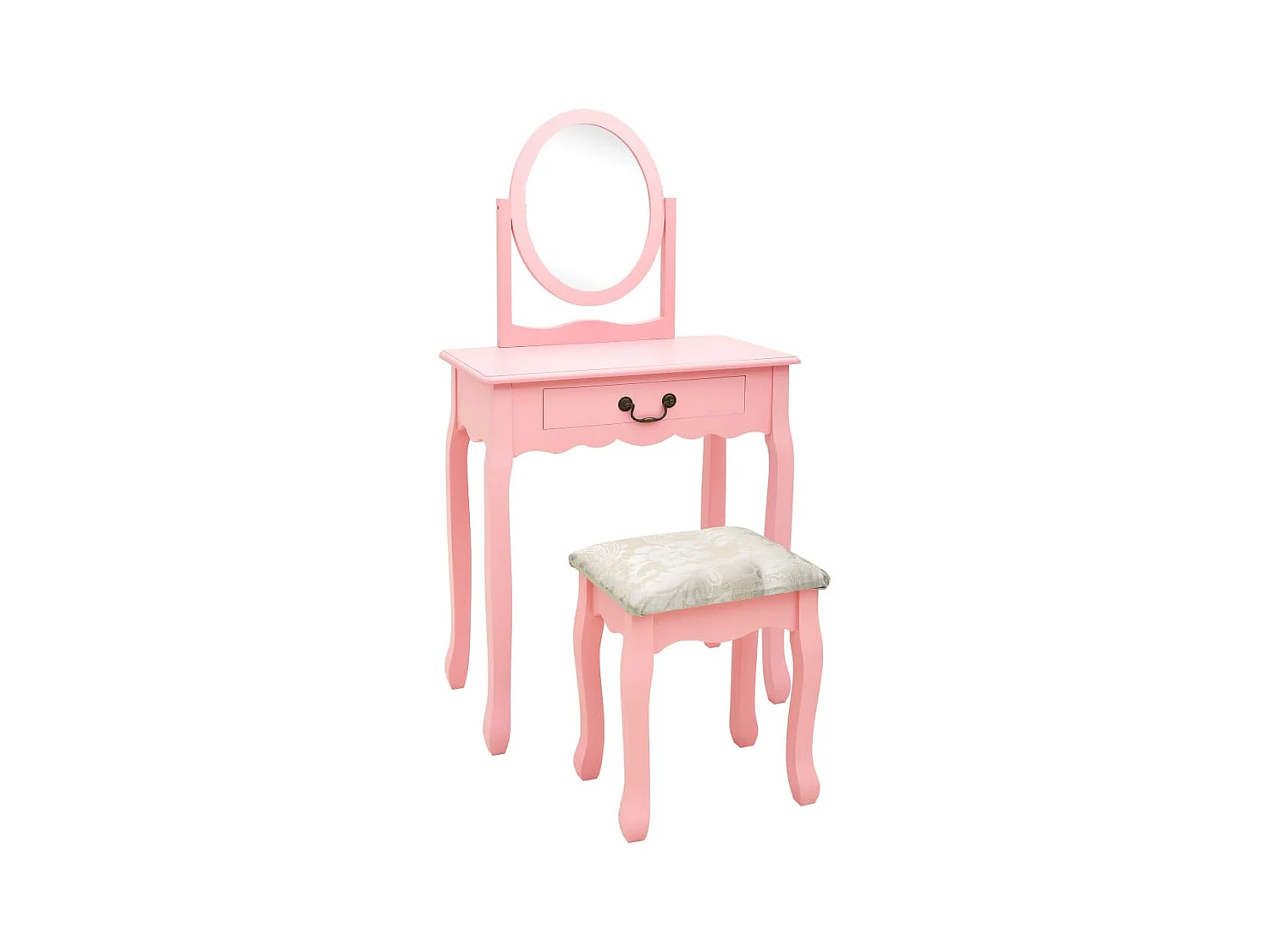 Coiffeuse et tabouret Rose 65x36x128 cm Bois de paulownia MDF