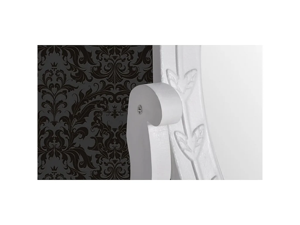 Coiffeuse avec miroir pivotant ovale MDF