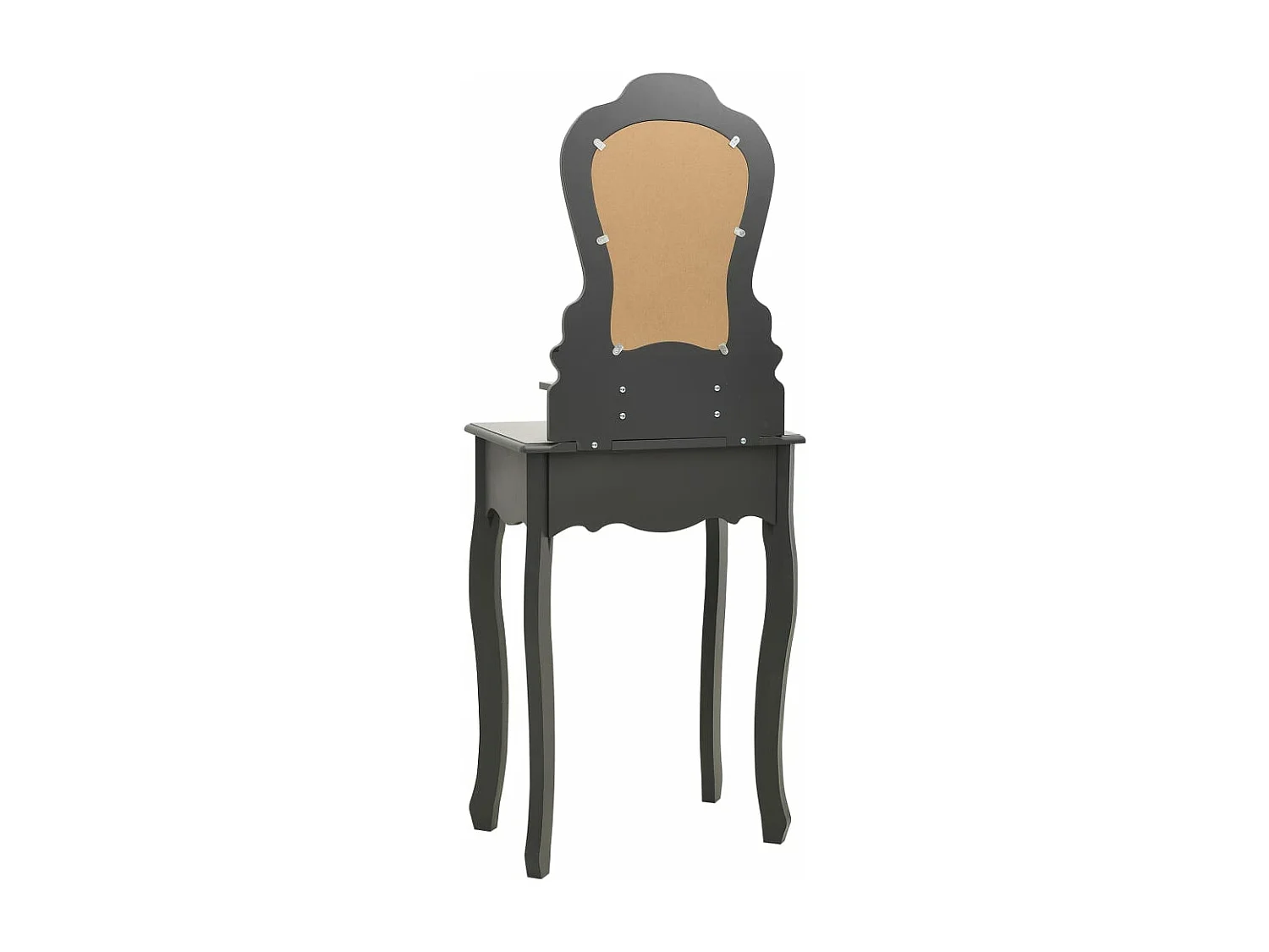 Ensemble de coiffeuse avec tabouret Gris 50x59x136 cm Paulownia