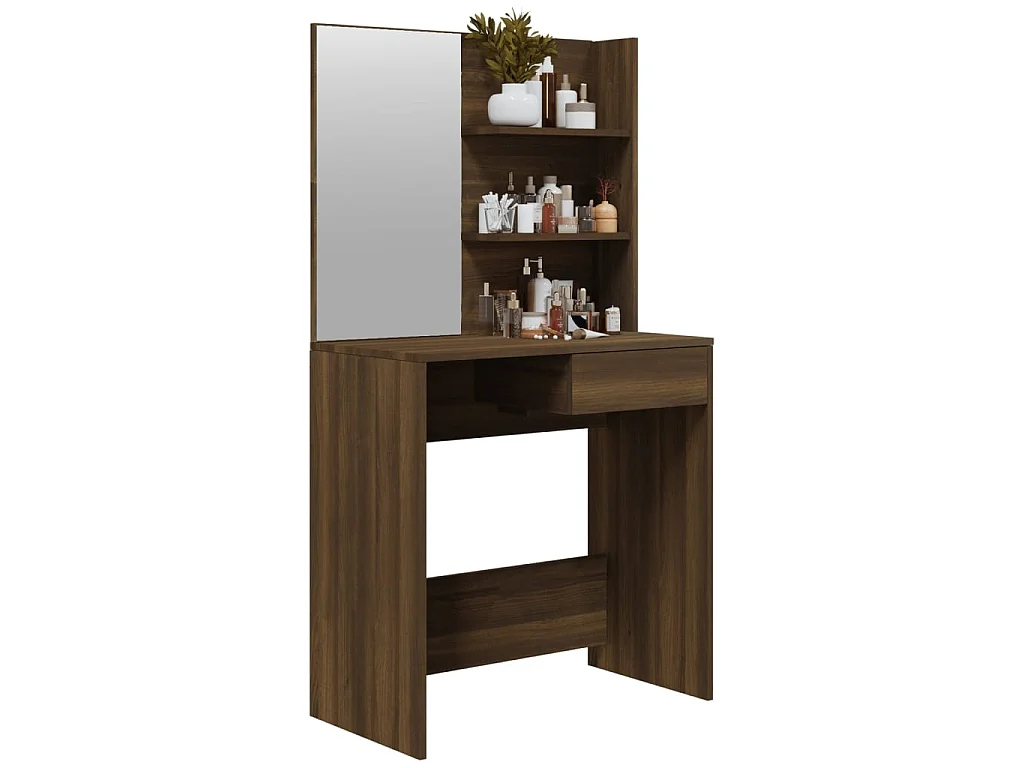 Coiffeuse avec miroir Chêne marron 74,5x40x141 cm