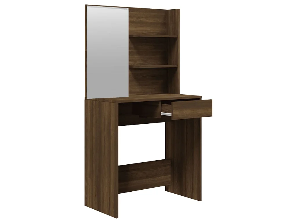 Coiffeuse avec miroir Chêne marron 74,5x40x141 cm