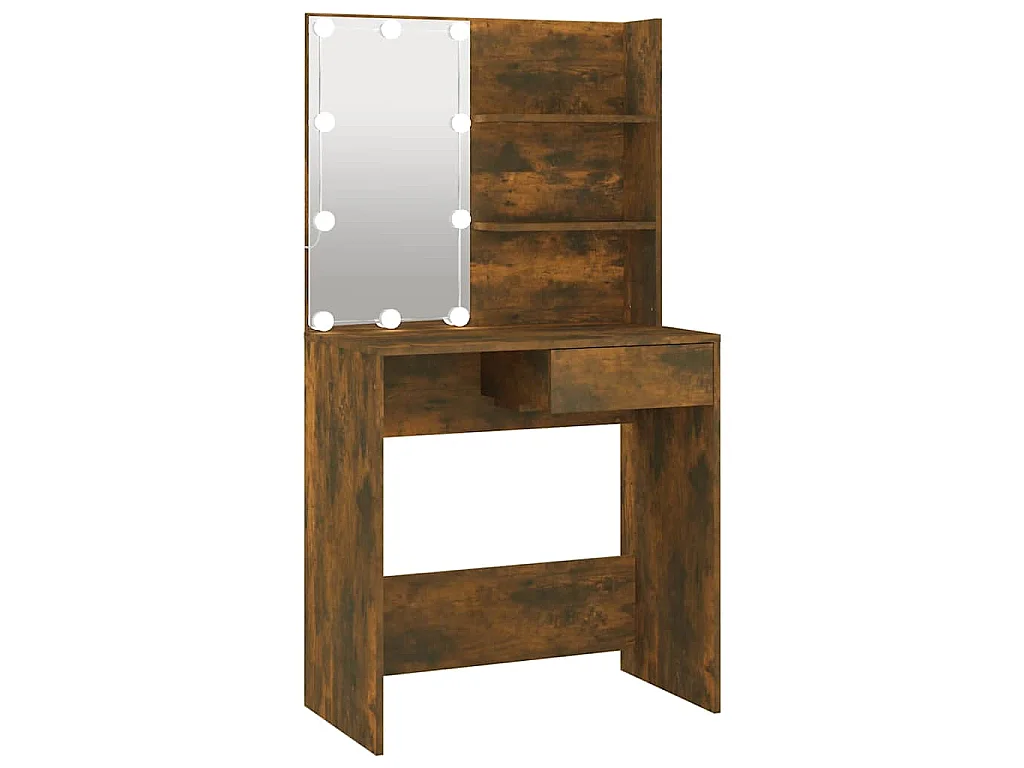 Toeletta con LED Rovere Fumo 74,5x40x141 cm