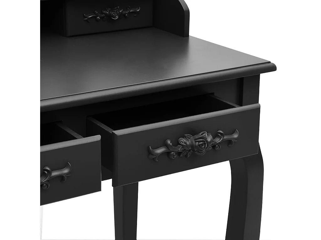 Kaptafelset met kruk 75x69x140 cm paulowniahout zwart