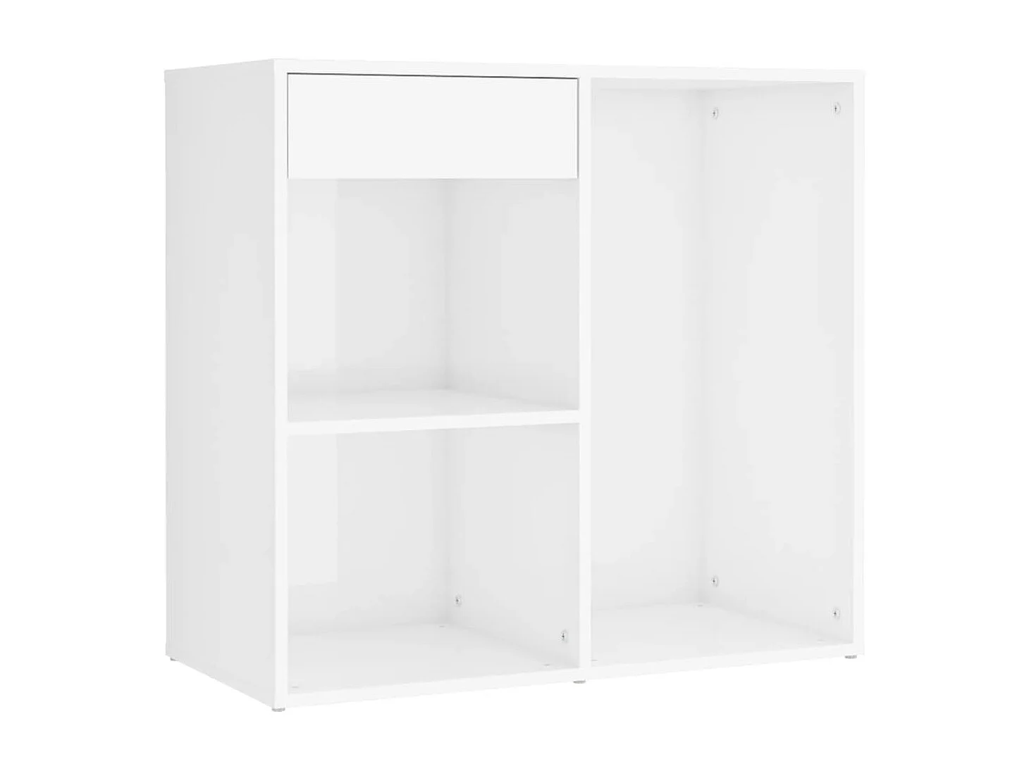 Tocador con LED y armario madera contrachapada blanco brillante