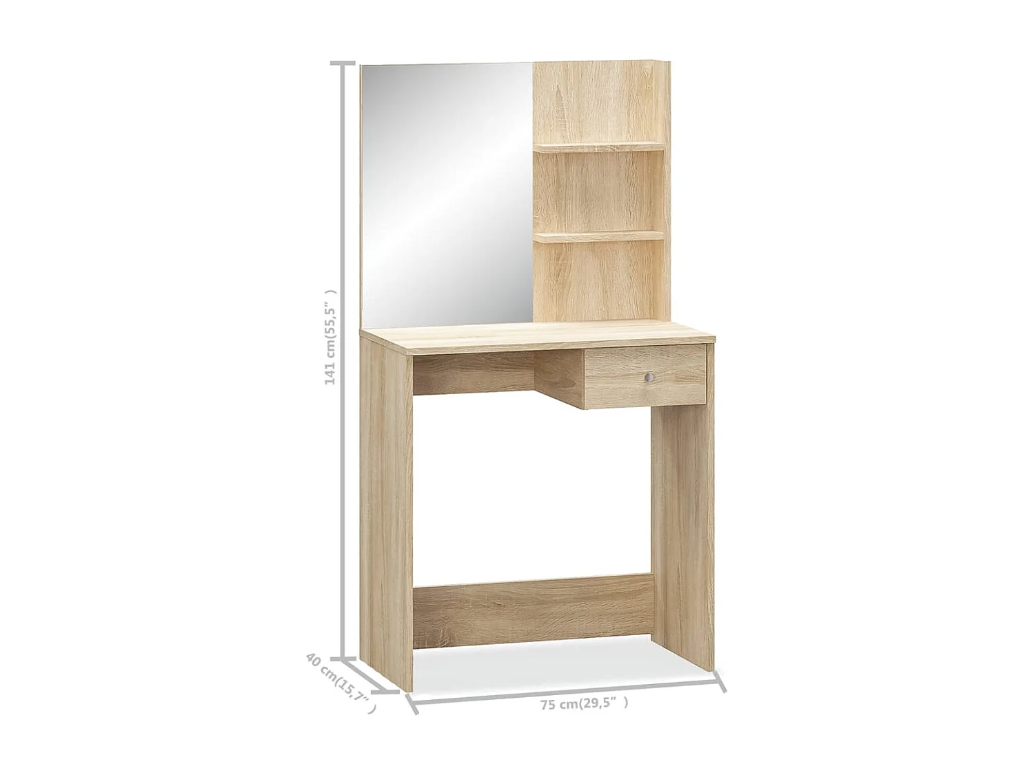 Kaptafel 75x40x141 cm bewerkt hout eikenkleurig