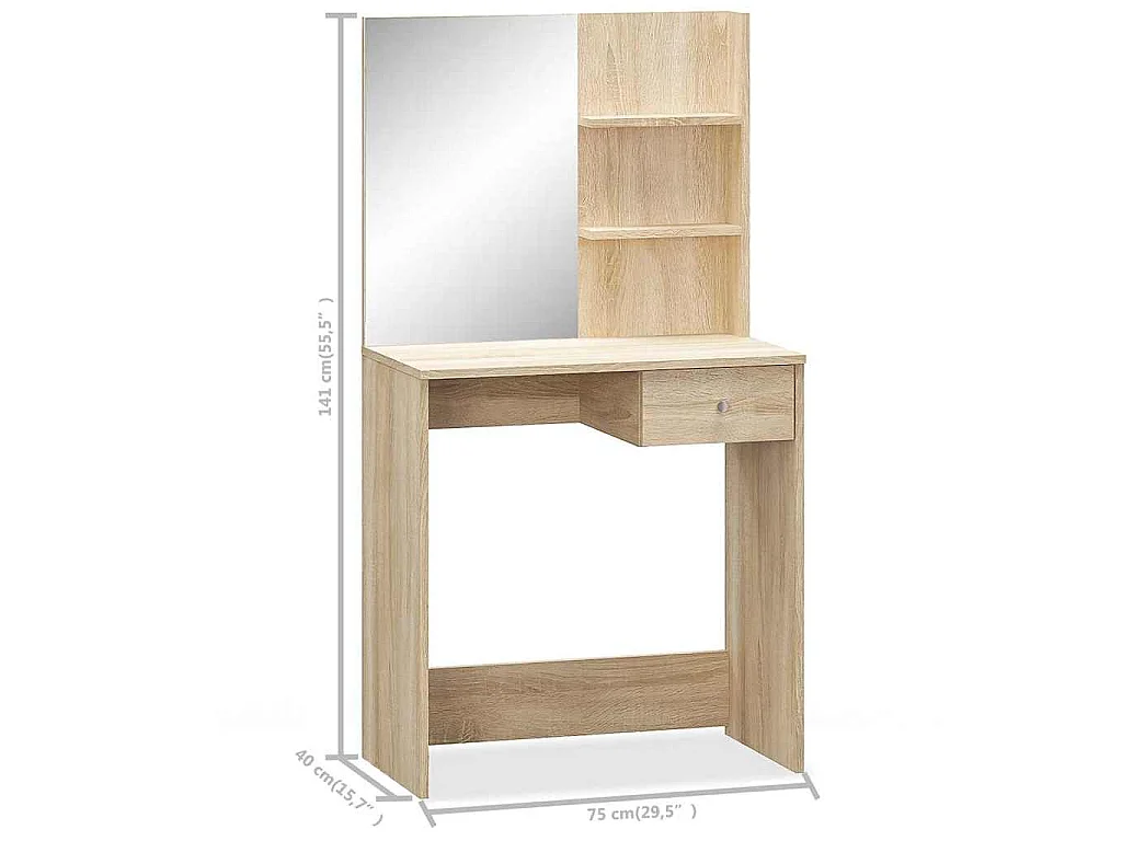 Kaptafel 75x40x141 cm bewerkt hout eikenkleurig