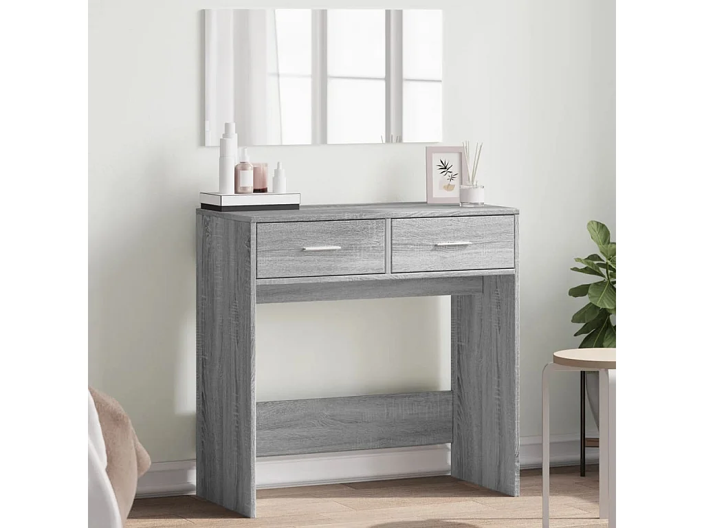 Coiffeuse avec miroir sonoma gris 80x39x80 cm