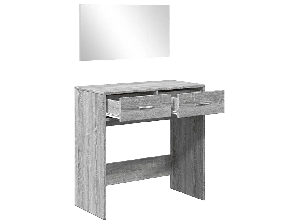 Coiffeuse avec miroir sonoma gris 80x39x80 cm
