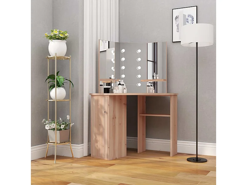 Hoekkaptafel met LED 111x54x141,5 cm eikenkleurig