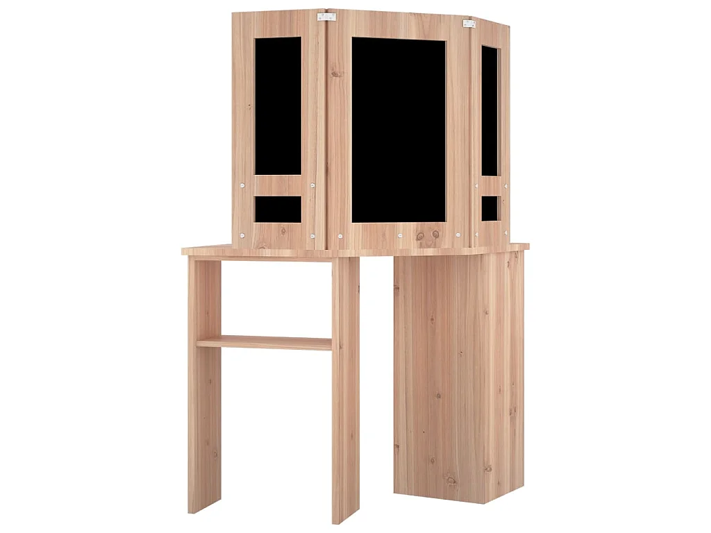 Coiffeuse d'angle avec LED Chêne 111x54x141,5 cm