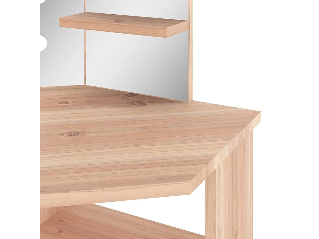 Coiffeuse d'angle avec LED Chêne 111x54x141,5 cm