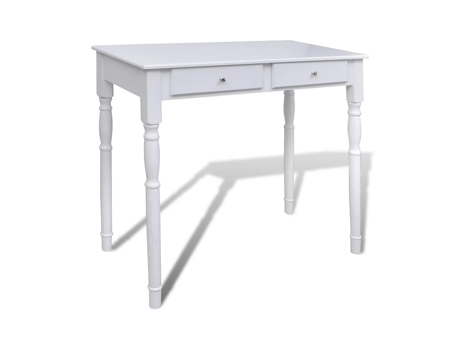 Coiffeuse avec miroir et tabouret 2 tiroirs Blanc