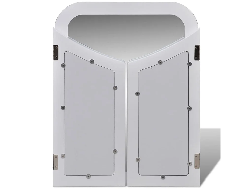 Coiffeuse avec miroir et tabouret 2 tiroirs Blanc