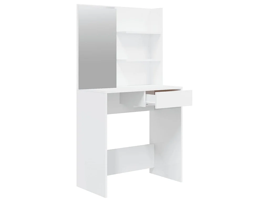 Ensemble de coiffeuse Blanc brillant 74,5x40x141 cm