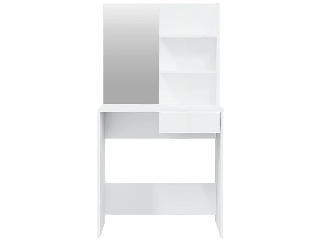 Ensemble de coiffeuse Blanc brillant 74,5x40x141 cm