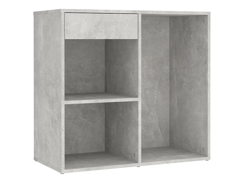 Toeletta LED con 2 Armadietti Legno Multistrato Grigio Cemento