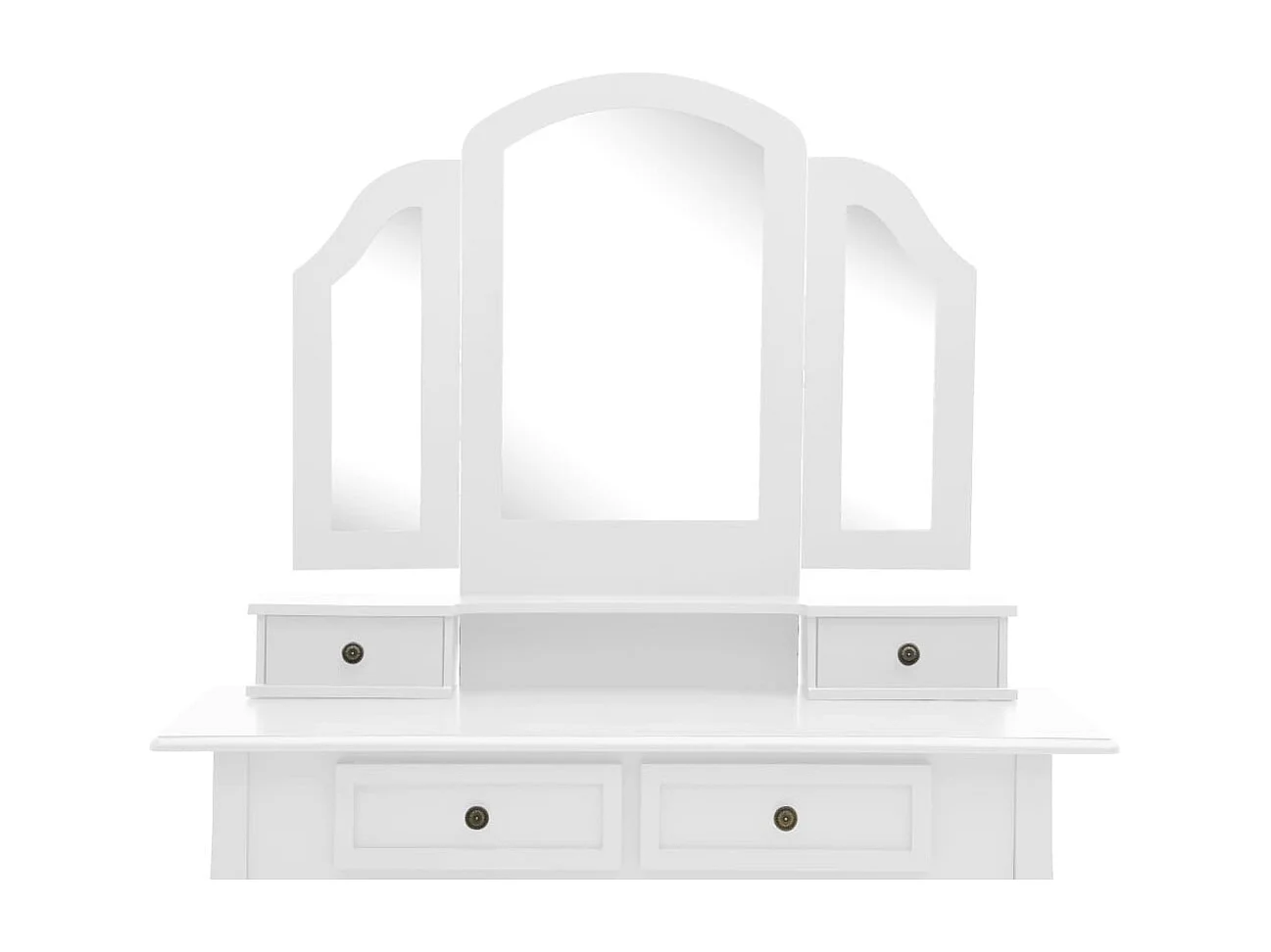 Kaptafelset met kruk 100x40x146 cm paulowniahout wit