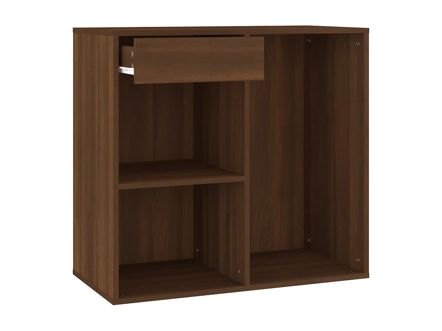Kaptafel met kastjes LED bewerkt hout bruin eikenkleur