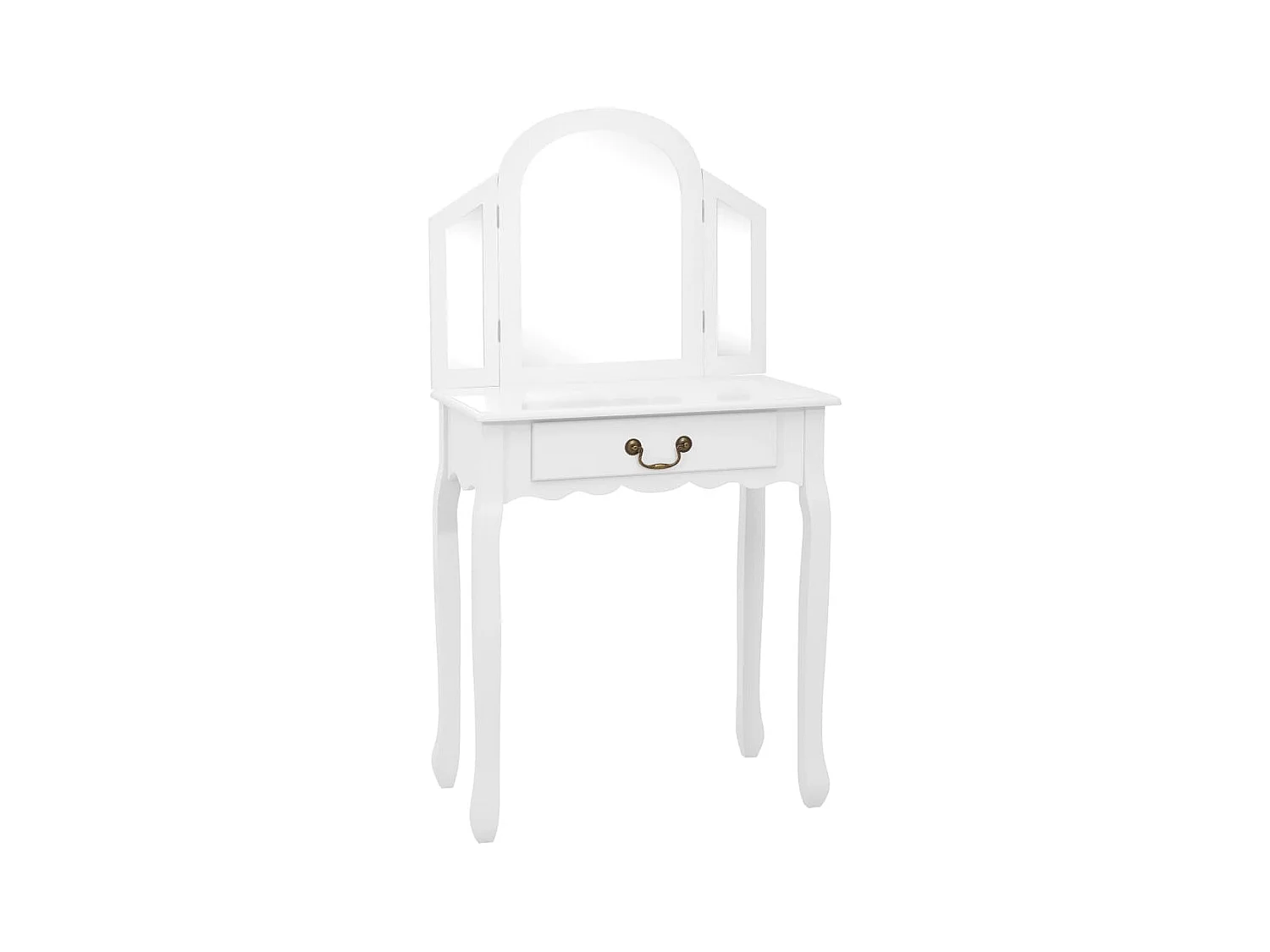 Coiffeuse et tabouret Blanc 65x36x128 cm Bois de paulownia MDF