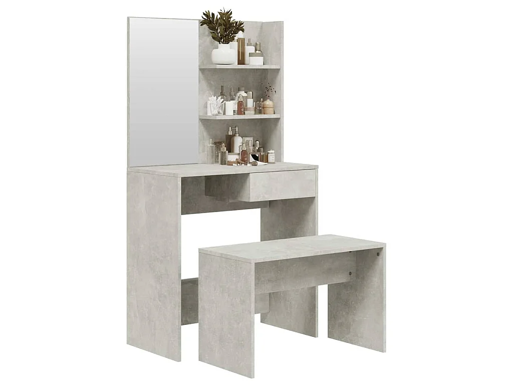 Ensemble de coiffeuse Gris béton 74,5x40x141 cm