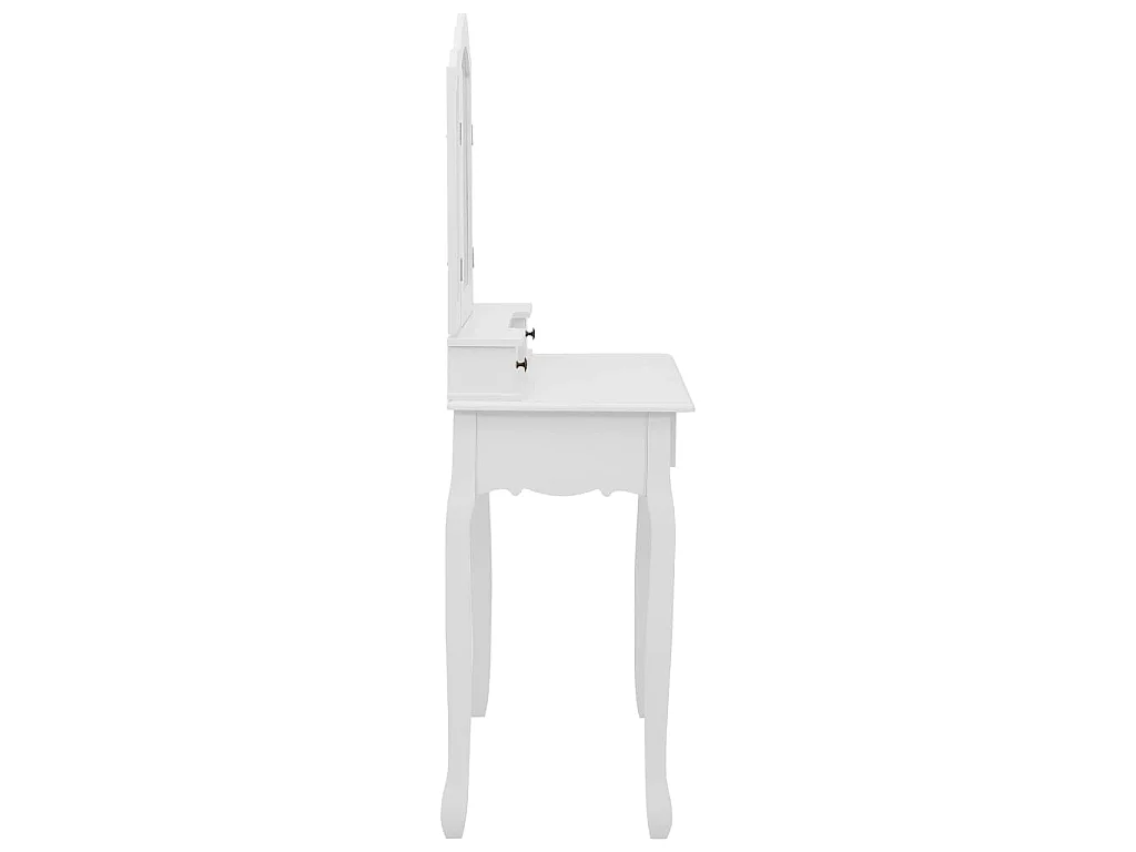Tavolo da Trucco e Sgabello Bianco 80x69x141 cm Legno Paulownia
