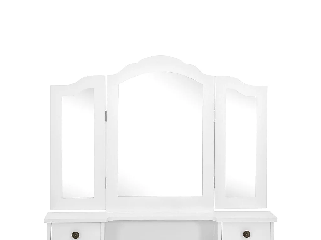 Tavolo da Trucco e Sgabello Bianco 80x69x141 cm Legno Paulownia