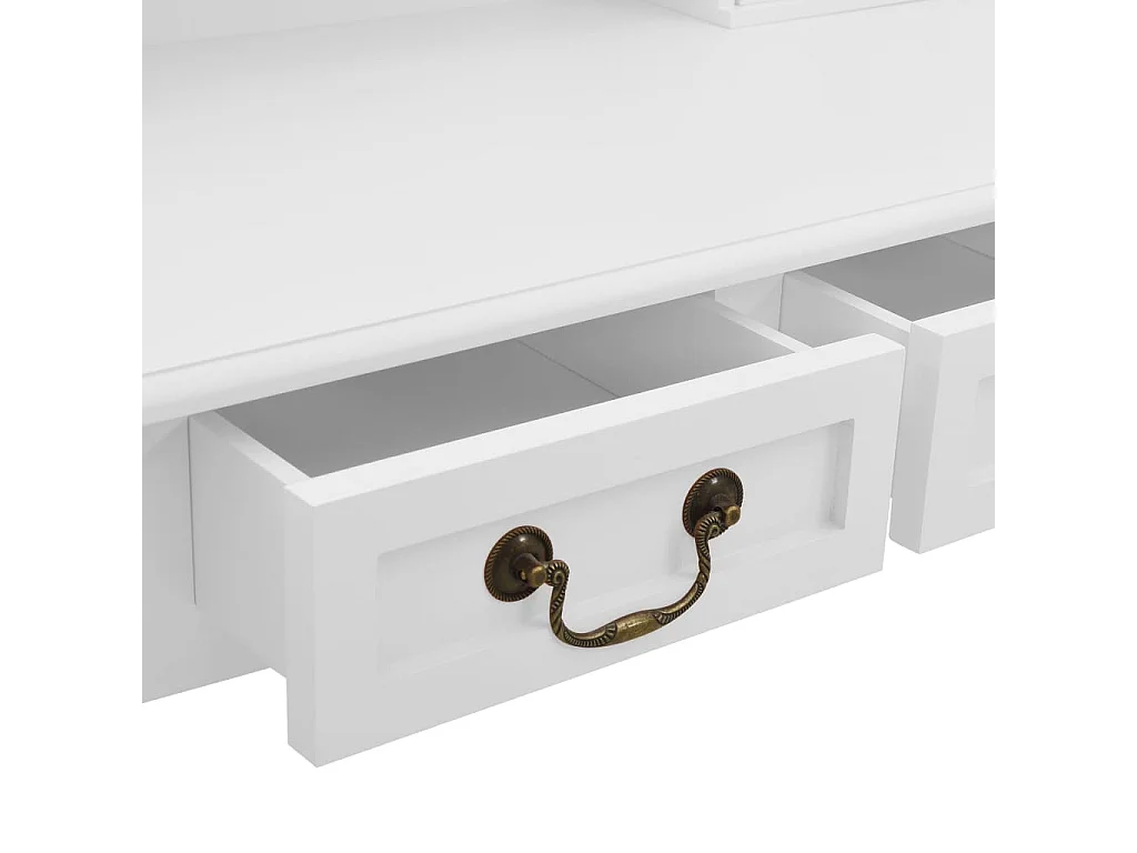 Tavolo da Trucco e Sgabello Bianco 80x69x141 cm Legno Paulownia