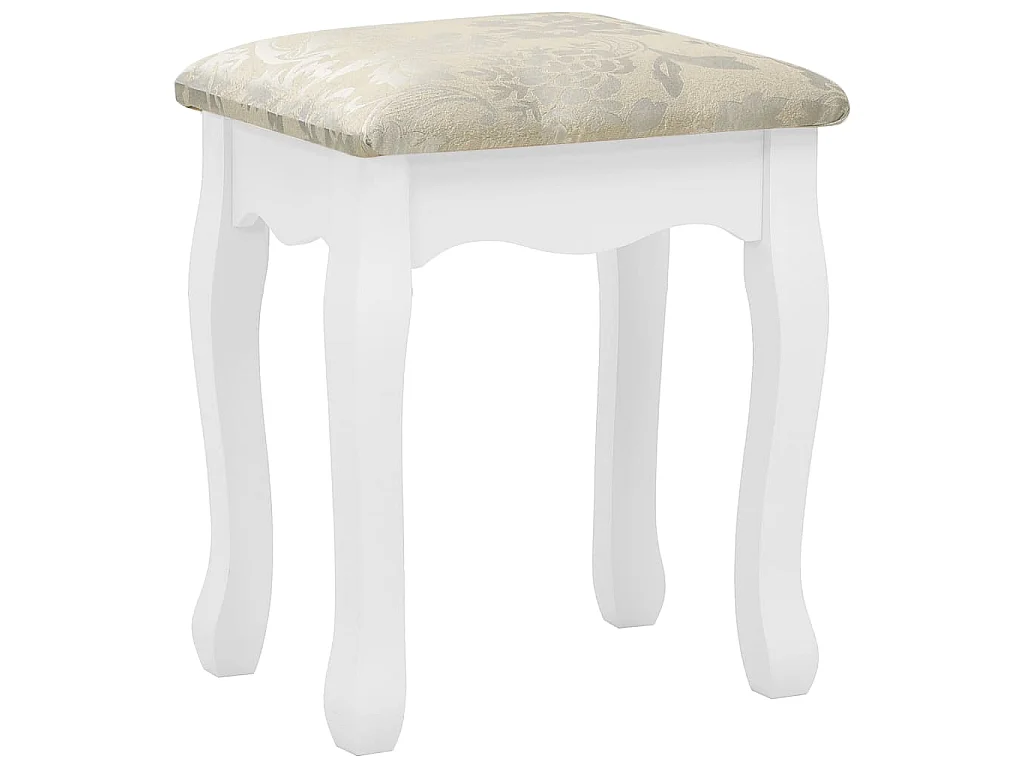 Tavolo da Trucco e Sgabello Bianco 80x69x141 cm Legno Paulownia