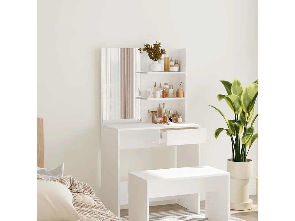 Toucador com espelho 74,5x40x141 cm branco