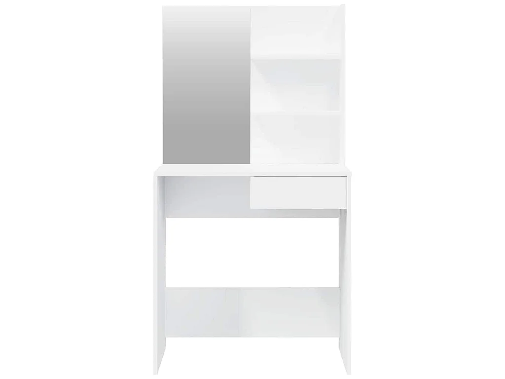 Coiffeuse avec miroir blanc 74,5x40x141 cm