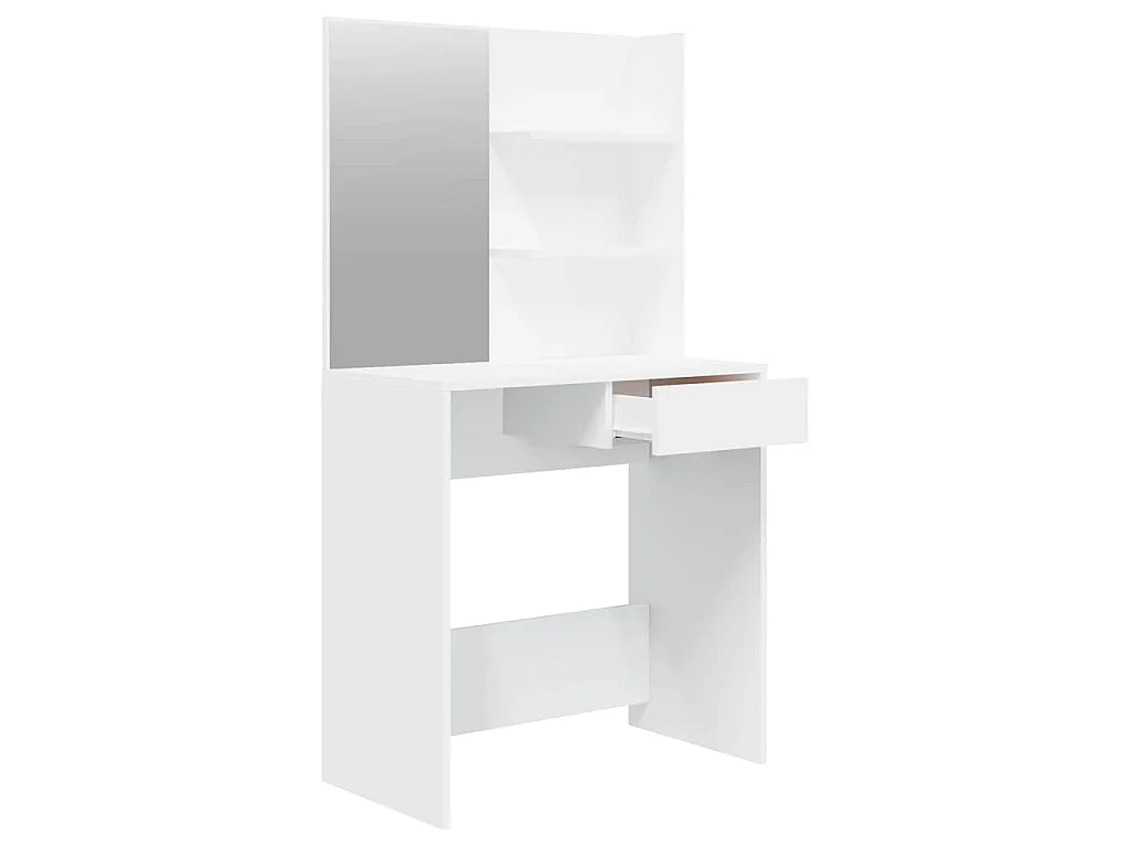 Coiffeuse avec miroir blanc 74,5x40x141 cm